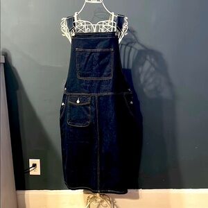 Dark Blue Denim Overall Dress
